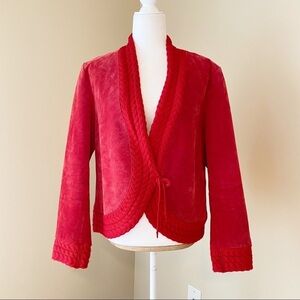 Coldwater Creek 100% Leather Suede & Knit Jacket M